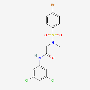 molecular formula C15H13BrCl2N2O3S B3703895 N~2~-[(4-bromophenyl)sulfonyl]-N-(3,5-dichlorophenyl)-N~2~-methylglycinamide 