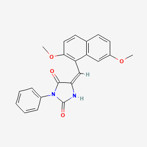 molecular formula C22H18N2O4 B3703905 (5E)-5-[(2,7-dimethoxynaphthalen-1-yl)methylidene]-3-phenylimidazolidine-2,4-dione 