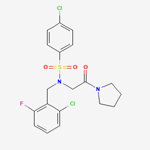 molecular formula C19H19Cl2FN2O3S B3703910 4-chloro-N-(2-chloro-6-fluorobenzyl)-N-[2-oxo-2-(pyrrolidin-1-yl)ethyl]benzenesulfonamide 