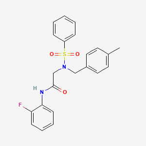 molecular formula C22H21FN2O3S B3703916 N~1~-(2-fluorophenyl)-N~2~-(4-methylbenzyl)-N~2~-(phenylsulfonyl)glycinamide 