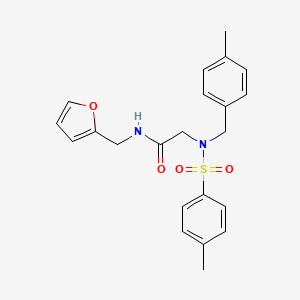 molecular formula C22H24N2O4S B3703978 N-(furan-2-ylmethyl)-2-[(4-methylphenyl)methyl-(4-methylphenyl)sulfonylamino]acetamide 