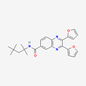 molecular formula C25H27N3O3 B3703985 2,3-bis(furan-2-yl)-N-(2,4,4-trimethylpentan-2-yl)quinoxaline-6-carboxamide 