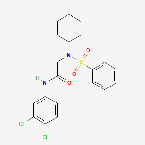 molecular formula C20H22Cl2N2O3S B3703993 N~2~-cyclohexyl-N-(3,4-dichlorophenyl)-N~2~-(phenylsulfonyl)glycinamide 