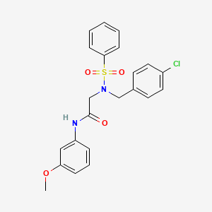 molecular formula C22H21ClN2O4S B3704007 N~2~-(4-chlorobenzyl)-N-(3-methoxyphenyl)-N~2~-(phenylsulfonyl)glycinamide 