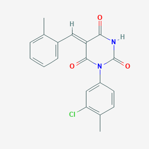 (5Z)-1-(3-chloro-4-methylphenyl)-5-(2-methylbenzylidene)pyrimidine-2,4,6(1H,3H,5H)-trione