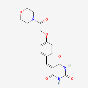 molecular formula C17H17N3O6 B3704017 5-{4-[2-(morpholin-4-yl)-2-oxoethoxy]benzylidene}pyrimidine-2,4,6(1H,3H,5H)-trione 