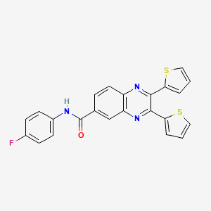 N-(4-fluorophenyl)-2,3-dithiophen-2-ylquinoxaline-6-carboxamide