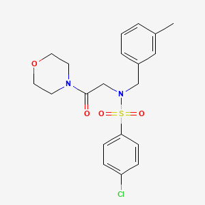 4-chloro-N-[(3-methylphenyl)methyl]-N-(2-morpholin-4-yl-2-oxoethyl)benzenesulfonamide