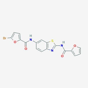 molecular formula C17H10BrN3O4S B370407 5-bromo-N-[2-(2-furoylamino)-1,3-benzothiazol-6-yl]-2-furamide CAS No. 921043-06-3