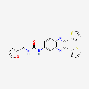 molecular formula C22H16N4O2S2 B3704085 N-(2,3-di-2-thienyl-6-quinoxalinyl)-N'-(2-furylmethyl)urea 