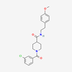 1-(3-chlorobenzoyl)-N-[2-(4-methoxyphenyl)ethyl]piperidine-4-carboxamide