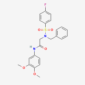 molecular formula C23H23FN2O5S B3704097 N~2~-benzyl-N~1~-(3,4-dimethoxyphenyl)-N~2~-[(4-fluorophenyl)sulfonyl]glycinamide 