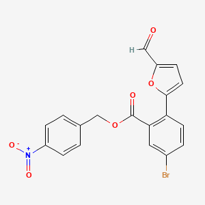 molecular formula C19H12BrNO6 B3704113 4-nitrobenzyl 5-bromo-2-(5-formyl-2-furyl)benzoate 