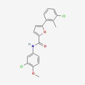 molecular formula C19H15Cl2NO3 B3704133 N-(3-chloro-4-methoxyphenyl)-5-(3-chloro-2-methylphenyl)-2-furamide 