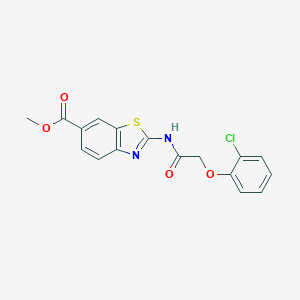 molecular formula C17H13ClN2O4S B370414 Methyl 2-{[(2-chlorophenoxy)acetyl]amino}-1,3-benzothiazole-6-carboxylate CAS No. 920473-59-2