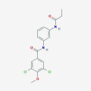 molecular formula C17H16Cl2N2O3 B3704147 3,5-dichloro-4-methoxy-N-[3-(propionylamino)phenyl]benzamide CAS No. 586339-04-0