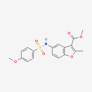 molecular formula C18H17NO6S B3704153 METHYL 5-(4-METHOXYBENZENESULFONAMIDO)-2-METHYL-1-BENZOFURAN-3-CARBOXYLATE 