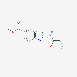 molecular formula C14H16N2O3S B370417 Methyl 2-[(3-methylbutanoyl)amino]-1,3-benzothiazole-6-carboxylate CAS No. 919725-43-2