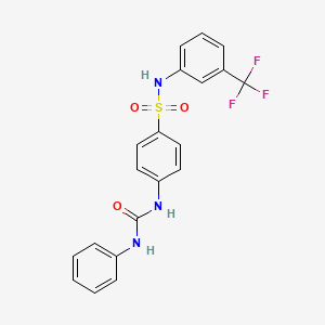 molecular formula C20H16F3N3O3S B3704183 4-[(phenylcarbamoyl)amino]-N-[3-(trifluoromethyl)phenyl]benzenesulfonamide 