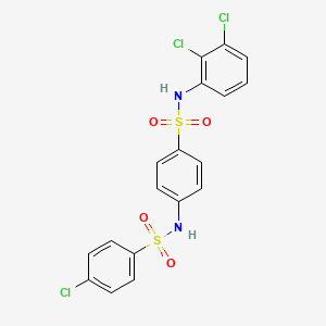 molecular formula C18H13Cl3N2O4S2 B3704207 4-chloro-N-(4-{[(2,3-dichlorophenyl)amino]sulfonyl}phenyl)benzenesulfonamide 