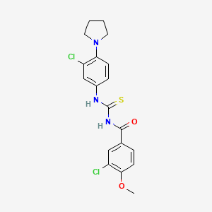 3-chloro-N-{[3-chloro-4-(pyrrolidin-1-yl)phenyl]carbamothioyl}-4-methoxybenzamide