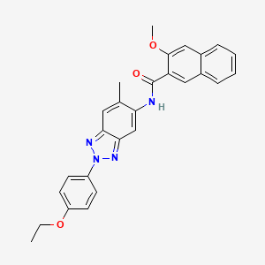 molecular formula C27H24N4O3 B3704258 N-[2-(4-ethoxyphenyl)-6-methyl-2H-benzotriazol-5-yl]-3-methoxynaphthalene-2-carboxamide 