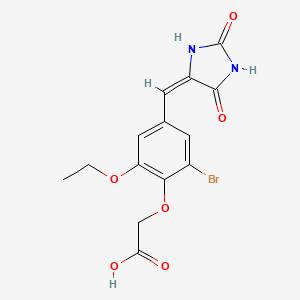 2-(2-BROMO-4-{[(4E)-2,5-DIOXOIMIDAZOLIDIN-4-YLIDENE]METHYL}-6-ETHOXYPHENOXY)ACETIC ACID