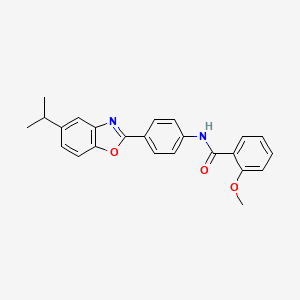 molecular formula C24H22N2O3 B3704268 2-methoxy-N-{4-[5-(propan-2-yl)-1,3-benzoxazol-2-yl]phenyl}benzamide 