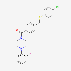 1-(4-{[(4-chlorophenyl)thio]methyl}benzoyl)-4-(2-fluorophenyl)piperazine