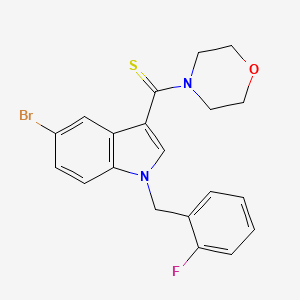 molecular formula C20H18BrFN2OS B3704324 [5-bromo-1-(2-fluorobenzyl)-1H-indol-3-yl](morpholin-4-yl)methanethione 