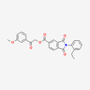 molecular formula C26H21NO6 B3704341 2-(3-methoxyphenyl)-2-oxoethyl 2-(2-ethylphenyl)-1,3-dioxo-5-isoindolinecarboxylate 