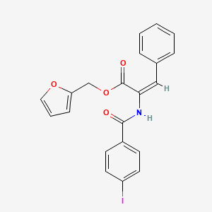 molecular formula C21H16INO4 B3704355 furan-2-ylmethyl (E)-2-[(4-iodobenzoyl)amino]-3-phenylprop-2-enoate 