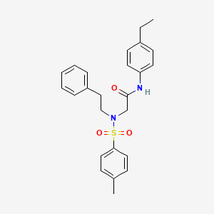 molecular formula C25H28N2O3S B3704365 N-(4-ethylphenyl)-N~2~-[(4-methylphenyl)sulfonyl]-N~2~-(2-phenylethyl)glycinamide 