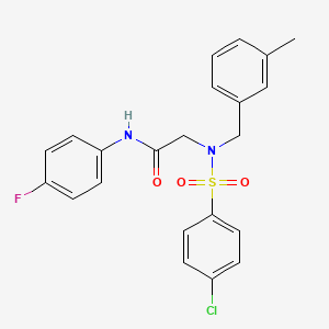 molecular formula C22H20ClFN2O3S B3704376 N~2~-[(4-chlorophenyl)sulfonyl]-N-(4-fluorophenyl)-N~2~-(3-methylbenzyl)glycinamide 