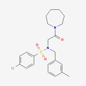 molecular formula C22H27ClN2O3S B3704377 N-[2-(azepan-1-yl)-2-oxoethyl]-4-chloro-N-(3-methylbenzyl)benzenesulfonamide 