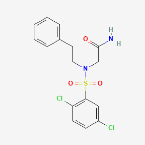 molecular formula C16H16Cl2N2O3S B3704407 2-[(2,5-dichlorophenyl)sulfonyl-(2-phenylethyl)amino]acetamide 