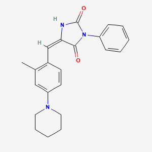 molecular formula C22H23N3O2 B3704409 (5E)-5-[2-methyl-4-(piperidin-1-yl)benzylidene]-3-phenylimidazolidine-2,4-dione 