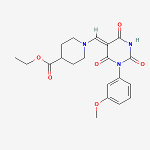 ethyl 1-{[1-(3-methoxyphenyl)-2,4,6-trioxotetrahydro-5(2H)-pyrimidinylidene]methyl}-4-piperidinecarboxylate