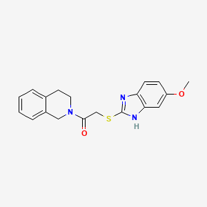 molecular formula C19H19N3O2S B3704432 2-{[(5-methoxy-1H-benzimidazol-2-yl)thio]acetyl}-1,2,3,4-tetrahydroisoquinoline 