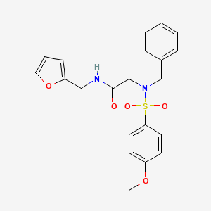 molecular formula C21H22N2O5S B3704481 2-[benzyl-(4-methoxyphenyl)sulfonylamino]-N-(furan-2-ylmethyl)acetamide 