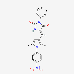 5-{[2,5-dimethyl-1-(4-nitrophenyl)-1H-pyrrol-3-yl]methylene}-3-phenyl-2,4-imidazolidinedione