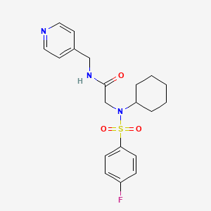 N~2~-cyclohexyl-N~2~-[(4-fluorophenyl)sulfonyl]-N-(pyridin-4-ylmethyl)glycinamide