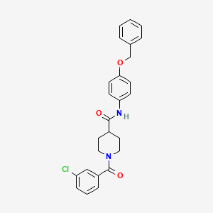 molecular formula C26H25ClN2O3 B3704513 N-[4-(benzyloxy)phenyl]-1-[(3-chlorophenyl)carbonyl]piperidine-4-carboxamide 