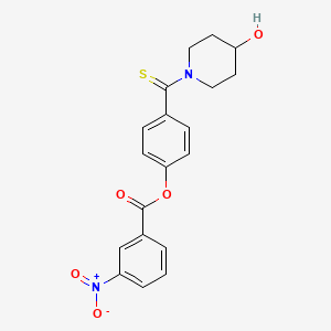 molecular formula C19H18N2O5S B3704521 [4-(4-Hydroxypiperidine-1-carbothioyl)phenyl] 3-nitrobenzoate 