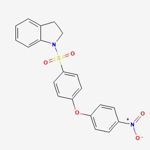 molecular formula C20H16N2O5S B3704530 1-[4-(4-Nitrophenoxy)phenyl]sulfonyl-2,3-dihydroindole 