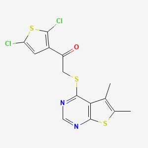 1-(2,5-dichloro-3-thienyl)-2-[(5,6-dimethylthieno[2,3-d]pyrimidin-4-yl)thio]ethanone