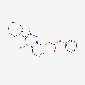 Phenyl 2-[[4-(2-methylprop-2-enyl)-3-oxo-8-thia-4,6-diazatricyclo[7.5.0.02,7]tetradeca-1(9),2(7),5-trien-5-yl]sulfanyl]acetate