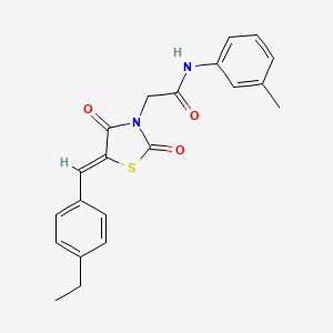 2-[(5Z)-5-[(4-ethylphenyl)methylidene]-2,4-dioxo-1,3-thiazolidin-3-yl]-N-(3-methylphenyl)acetamide