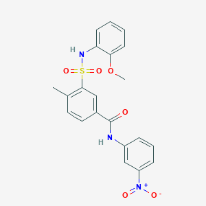 molecular formula C21H19N3O6S B3704568 3-[(2-methoxyphenyl)sulfamoyl]-4-methyl-N-(3-nitrophenyl)benzamide 