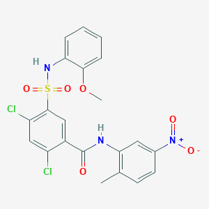 2,4-dichloro-5-[(2-methoxyphenyl)sulfamoyl]-N-(2-methyl-5-nitrophenyl)benzamide